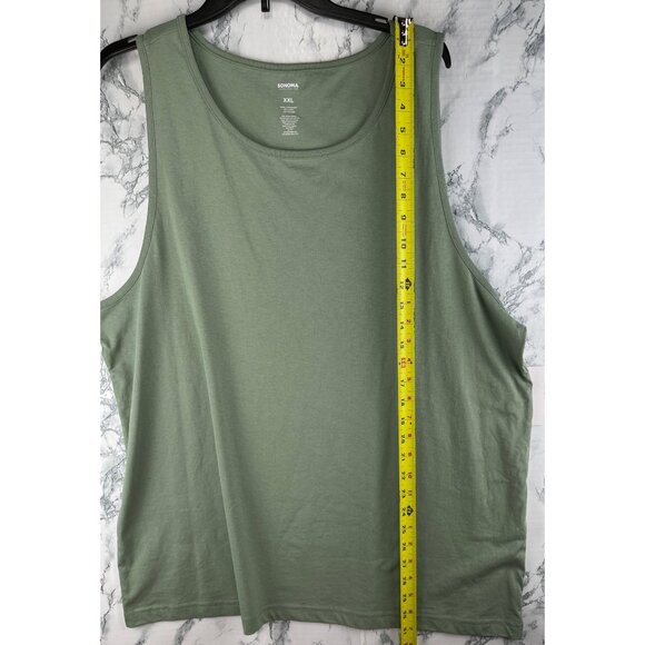 Sonoma Mens XXL Essential Green Tank Top 60% Cotton 40% Polyester Stretch Fabric - Picture 3 of 8